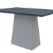 Mesa de Jantar Retangular com Tampo de Vidro Jasmin Cinza e Off White 120 cm