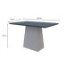 Mesa de Jantar Retangular com Tampo de Vidro Jasmin Cinza e Off White 120 cm