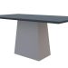 Mesa de Jantar Retangular com Tampo de Vidro Jasmin Cinza e Off White 160 cm