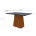 Mesa de Jantar Retangular com Tampo de Vidro Jasmin Cinza e Ype 120 cm
