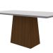 Mesa de Jantar Retangular com Tampo de Vidro Jasmin Off White e Imbuia 160 cm