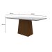 Mesa de Jantar Retangular com Tampo de Vidro Jasmin Off White e Imbuia 160 cm