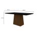 Mesa de Jantar Retangular com Tampo de Vidro Jasmin Preta e Imbuia 160 cm