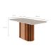 Mesa de Jantar Retangular com Tampo de Vidro Julieta Off White e Cinamomo 160 cm