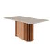 Mesa de Jantar Retangular com Tampo de Vidro Julieta Off White e Cinamomo 180 cm