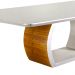 Mesa de Jantar Retangular com Tampo de Vidro Lavanda Cinamomo e Off White