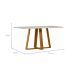 Mesa de Jantar Retangular com Tampo de Vidro Lectus Off White e Ipê 170 cm