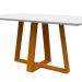 Mesa de Jantar Retangular com Tampo de Vidro Lectus Off White e Ype 160 cm