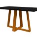 Mesa de Jantar Retangular com Tampo de Vidro Lectus Preta e Ype 160 cm