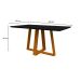 Mesa de Jantar Retangular com Tampo de Vidro Lectus Preta e Ype 160 cm