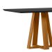 Mesa de Jantar Retangular com Tampo de Vidro Lectus Preto e Ipê 135 cm