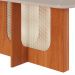 Mesa de Jantar Retangular com Tampo de Vidro Louise Cinamomo e Off White 160 cm
