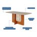 Mesa de Jantar Retangular com Tampo de Vidro Louise Cinamomo e Off White 180 cm