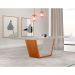 Mesa de Jantar Retangular com Tampo de Vidro Luna Cinamomo e Off White