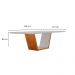 Mesa de Jantar Retangular com Tampo de Vidro Luna Cinamomo e Off White