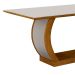 Mesa de Jantar Retangular com Tampo de Vidro Maia Off White e Imbuia