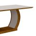 Mesa de Jantar Retangular com Tampo de Vidro Maia Off White e Imbuia