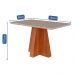 Mesa de Jantar Retangular com Tampo de Vidro Maite Cinamomo e Off White 130 cm