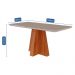 Mesa de Jantar Retangular com Tampo de Vidro Maite Cinamomo e Off White 160 cm