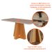 Mesa de Jantar Retangular com Tampo de Vidro Maite Off White e Nature 160 cm