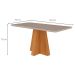 Mesa de Jantar Retangular com Tampo de Vidro Maite Off White e Nature 160 cm