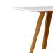 Mesa de Jantar Retangular com Tampo de Vidro Mariah Off White e Ipê 120 cm