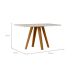 Mesa de Jantar Retangular com Tampo de Vidro Mariah Off White e Ipê 135 cm