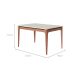 Mesa de Jantar Retangular com Tampo de Vidro Off White Addar Natural 135 cm