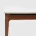 Mesa de Jantar Retangular com Tampo de Vidro Off White Addar Natural 135 cm
