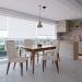 Mesa de Jantar Retangular com Tampo de Vidro Off White Addar Natural 135 cm