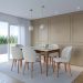 Mesa de Jantar Retangular com Tampo de Vidro Off White Addar Natural 160 cm