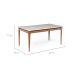 Mesa de Jantar Retangular com Tampo de Vidro Off White Addar Natural 160 cm