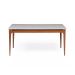 Mesa de Jantar Retangular com Tampo de Vidro Off White Addar Natural 160 cm