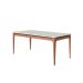 Mesa de Jantar Retangular com Tampo de Vidro Off White Addar Natural 184 cm