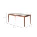 Mesa de Jantar Retangular com Tampo de Vidro Off White Addar Natural 184 cm
