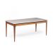 Mesa de Jantar Retangular com Tampo de Vidro Off White Addar Natural 184 cm