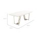 Mesa de Jantar Retangular com Tampo de Vidro Off White Albany Champanhe 219 cm