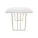 Mesa de Jantar Retangular com Tampo de Vidro Off White Albany Champanhe 219 cm