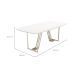 Mesa de Jantar Retangular com Tampo de Vidro Off White Albany Champanhe 240 cm