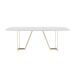 Mesa de Jantar Retangular com Tampo de Vidro Off White Albany Champanhe 240 cm