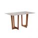 Mesa de Jantar Retangular com Tampo de Vidro Off White Badem Mel 120 cm