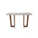 Mesa de Jantar Retangular com Tampo de Vidro Off White Badem Mel 120 cm