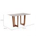 Mesa de Jantar Retangular com Tampo de Vidro Off White Badem Mel 120 cm