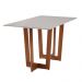 Mesa de Jantar Retangular com Tampo de Vidro Off White Badem Mel 120 cm