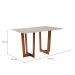 Mesa de Jantar Retangular com Tampo de Vidro Off White Badem Mel 160 cm