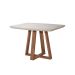 Mesa de Jantar Retangular com Tampo de Vidro Off White Bennett Natural 116 cm