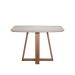 Mesa de Jantar Retangular com Tampo de Vidro Off White Bennett Natural 116 cm