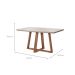 Mesa de Jantar Retangular com Tampo de Vidro Off White Bennett Natural 160 cm