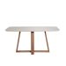 Mesa de Jantar Retangular com Tampo de Vidro Off White Bennett Natural 160 cm
