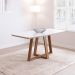 Mesa de Jantar Retangular com Tampo de Vidro Off White Bennett Natural 180 cm